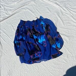 Blue and Black Women's Skirt
